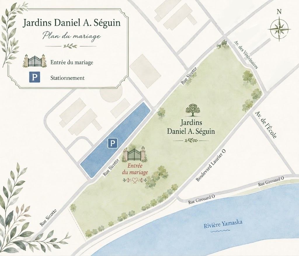 Plan schématique du site — Jardins Daniel A. Séguin